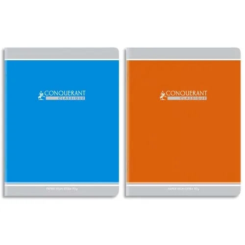 Cahiers CONQUERANT 90g/carte vernie/Piqûre 17x22 cm/ 140 pages SEYES