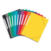 OXFORD Chemises 3 rabats à élastiques TOP FILE en carte lustrée 5/10e,390g.Format A4.Assortis 10 couleurs