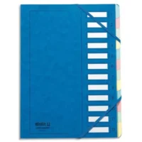 EXTENDOS Trieur en carte forte vernie 6 compartiments Bleu MON DOSSIER