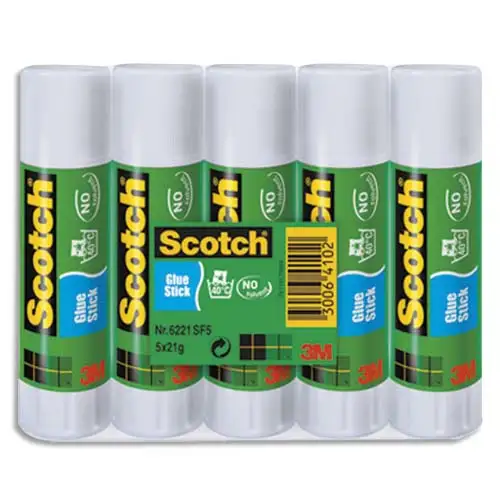 SCOTCH Lot de 5 bâtons de colle économique de 21 grammes