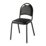 Chaise de collectivité Elite en vinyle Noir, piètement en acier époxy Noir. Empilable
