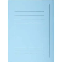 EXACOMPTA Paquet de 50 chemises pré-imprimés 3 rabats SUPER 250 en carte 210 grammes Bleu