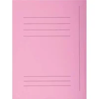 EXACOMPTA Paquet de 50 chemises pré-imprimés 3 rabats SUPER 250 en carte 210 grammes Rose
