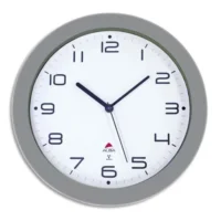 ALBA Horloge murale radio pilotée Hornewrc Grise en métal - Diamètre 30 cm