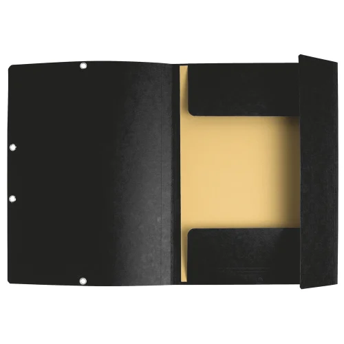 EXACOMPTA Chemise 3 rabats/ élastique, carte lustrée 5/10e, 400gr. Format 24x32cm. Coloris Noir. – Image 6