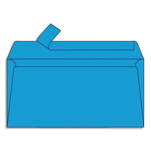 CLAIREFONTAINE Paquet de 20 enveloppes 120g POLLEN 11x22cm (DL). Coloris Bleu turquoise