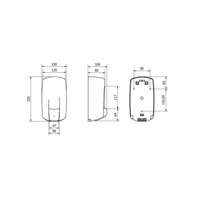 Distributeur de savon vrac 900ml ABS Noir – Image 2