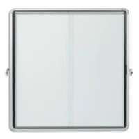 NOBO Vitrine d'affichage magnétique porte coulissante Premium Plus, fermeture à clé, capacité 12 flles,A4