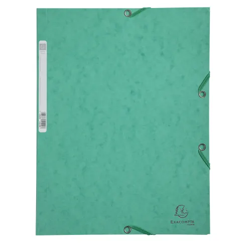 EXACOMPTA Chemise 3 rabats/ élastique, carte lustrée 5/10e, 400gr. Format 24x32cm. Coloris Vert. – Image 3