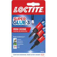 SUPER GLUE Blister de 3 colles Cyanoacrylates SUPERGLUE-3P Liquide Universal Tube 1g