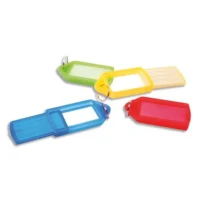 PAVO Sachet de 50 porte-clés avec anneaux - Longueur 5,7 cm, largeur 3 cm coloris assortis