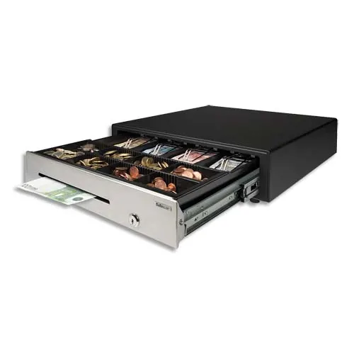 SAFESCAN Tiroir-caisse électrique 8 compartiments monnaie 5 à billets L46 x H11,5 x P46,5 cm Noir argenté