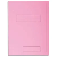 EXACOMPTA Paquet de 50 chemises pré-imprimés 2 rabats SUPER 250 en carte 210 grammes coloris Rose