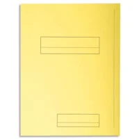 EXACOMPTA Paquet de 50 chemises pré-imprimés 2 rabats SUPER 250 en carte 210 grammes coloris Jaune