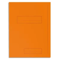EXACOMPTA Paquet de 50 chemises pré-imprimés 2 rabats SUPER 250 en carte 210 grammes coloris Orange