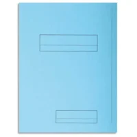EXACOMPTA Paquet de 50 chemises pré-imprimés 2 rabats SUPER 250 en carte 210 grammes coloris Bleu clair