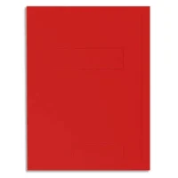 EXACOMPTA Paquet de 50 chemises pré-imprimés 2 rabats SUPER 250 en carte 210 grammes coloris Rouge