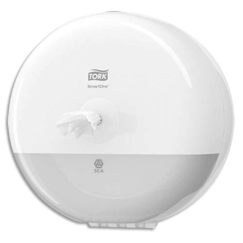 TORK Mini Distributeur de papier toilette en rouleau SmartOne T9 Blanc ABS - Diamètre 21,9 cm – Image 2