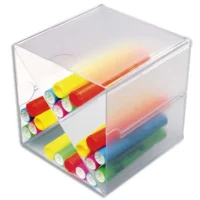 DEFLECTO Système modulable Cube séparation en X, 4 compartiments. Dim. L15,2 x H15,2 x P15,2 cm