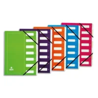EXTENDOS Trieur avec élastique MON DOSSIER en carte. 7 compartiments. Coloris assortis.