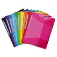 EXACOMPTA Chemise 3 rabats et élastique IDERAMA en polypropylène 5/10e. Coloris assortis