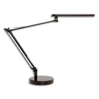 UNILUX Lampes à Led Mamboled Noire en ABS et alu - Bras 2 x 32 cm, Tête 28,5 x 4,5 cm Socle D16 x H2,5 cm