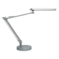 UNILUX Lampes à Led Mamboled Grise en ABS et alu - Bras 2 x 32 cm, Tête 28,5 x 4,5 cm Socle D16 x H2,5 cm