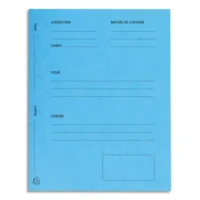 EXACOMPTA Paquet de 25 dossiers de plaidoirie pré-imprimés, en carte 265g. Coloris Bleu.