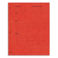 EXACOMPTA Paquet de 25 dossiers de plaidoirie pré-imprimés, en carte 265g. Coloris Rouge.