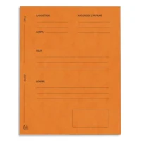 EXACOMPTA Paquet de 25 dossiers de plaidoirie pré-imprimés, en carte 265g. Coloris Orange.