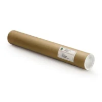 Tube d'expédition en carton Brun 72g avec embouts emboîtables en plastique Blanc, Format : D8 x L65 cm