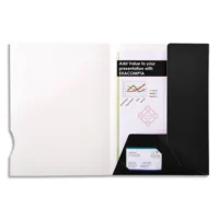EXACOMPTA Boîte 20 chemises 2 rabats carte 250g CHROMOLUX. Coloris Noir aspect brillant