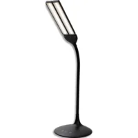 ALBA Lampe à Led Ledtwin Noire sans fil, recharge USB, en ABS - Tête 34 cm, Hauteur 36 cm, Socle 18 cm