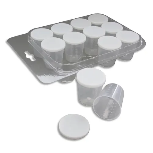 O COLOR Lot de 12 pot gradués contenance 30ml, avec couvercle.