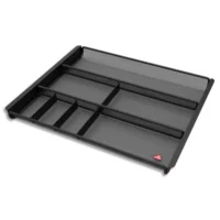 ALBA Organiseur de tiroir MESHORG en métal Mesh Noir 7 cmpt. Dimensions (lxhxp) : 34,5 x 2,5 x 24 cm