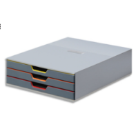 DURABLE Module de classement Varicolor 3 tiroirs, ABS Multicouleurs. L28 x H9,5 x P35,6 cm
