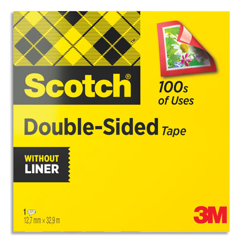 SCOTCH Ruban adhésif double face, 12 mm x 33 m, en boîte individuelle