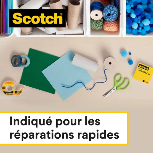 SCOTCH Ruban adhésif double face, 12 mm x 33 m, en boîte individuelle – Image 3