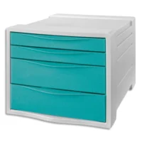 ESSELTE Bloc de classement 4 tiroirs COLOUR'ICE Bleu. Dimensions (lxhxp) : 24,5x36,5x28,5cm