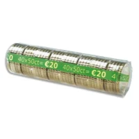 RESKAL Boîte de 100 étuis à Monnaie The Container pour pièces 0,50 E, contient 40 pièces FA62261