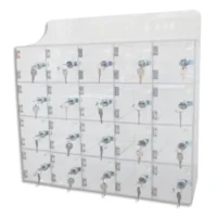 VISO Bloc de 20 casiers Transparent en acrylique, à serrure, 20 clefs différentes, Dim L53 x H53 x P18 cm