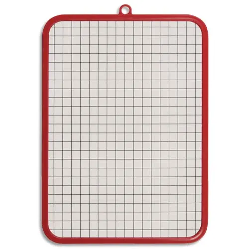WONDAY Ardoise cartonnée 19 x 26 cm Blanche et une face quadrillée 10 x 10 cm - Cadre plastique couleur