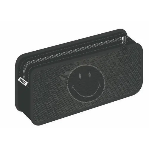 OXFORD Fourre-tout rectangulaire SMILEY REVERSIBLE SEQUINS polyester 22x7x7 cm Décor sequin, coloris Noir
