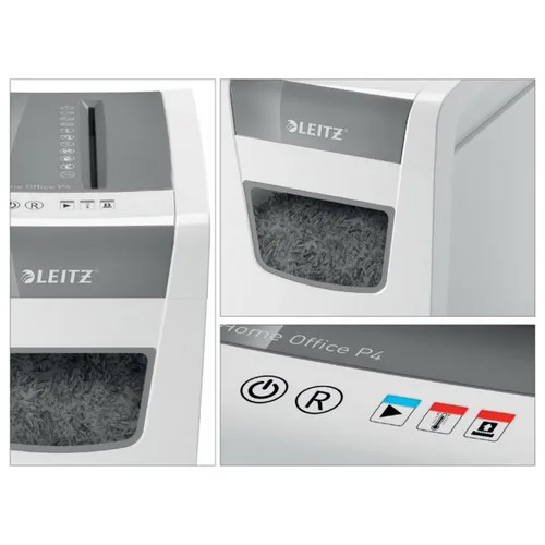 LEITZ Destructeur de documents IQ Office, P-4, coupe croisée, 4x40mm, 15 feuilles, 23L, 80030000 – Image 3