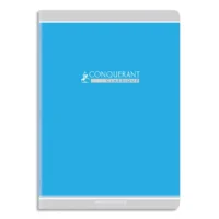 CONQUERANT 9 Cahier de devoirs, agrafé, 21x29,7 cm, 96p, 90g, séyès, couverture carte assortis 4 couleurs
