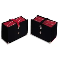 EXTENDOS Trieur de bureau accordéon 25 compartiments Noir, couverture toilée, onglets métalliques