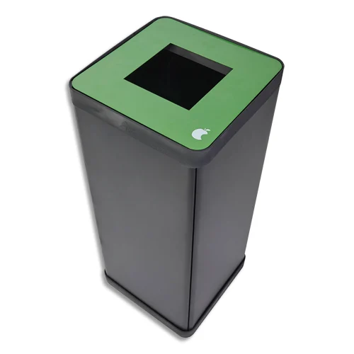 ALBA Poubelle de tri sélectif 50L en acier et ABS Vert, pour déchets alimentaires, Dim L31 x H73 x P31 cm – Image 2