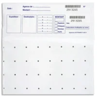 RESKAL Lot de 100 sachets de sécurité pour billets 14202-1