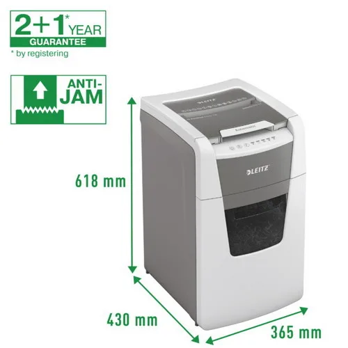 LEITZ Destructeur de documents IQ Auto+ Office P-4,coupe croisée,4x28mm,150 feuilles,44 litres,80130000 – Image 4