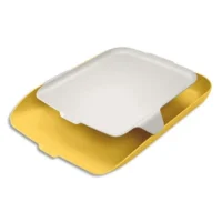 LEITZ Corbeille à courrier avec organiseur de bureau Cosy, L274 x H62 x P391 mm, jaune